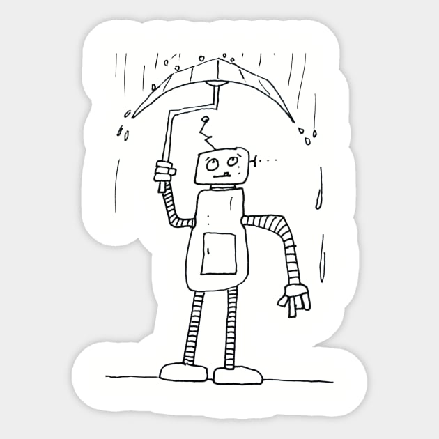 Robot in the Rain Sticker by Soundtrack Alley